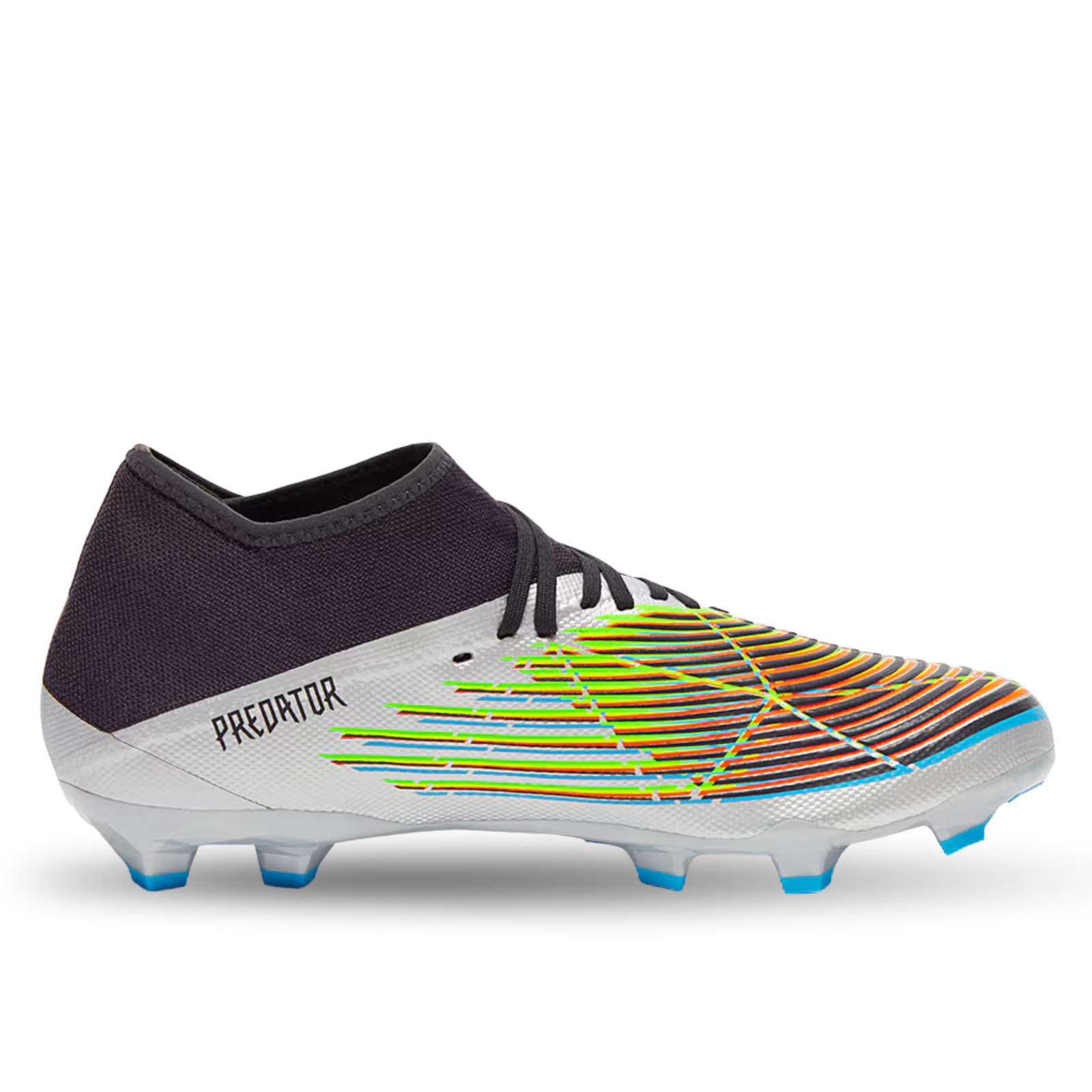 adidas Predator Edge.3 Firm Ground Adult Soccer Cleats (Silver Metallic/Core Black/Team Solar Green) | SoccerWearhouse
