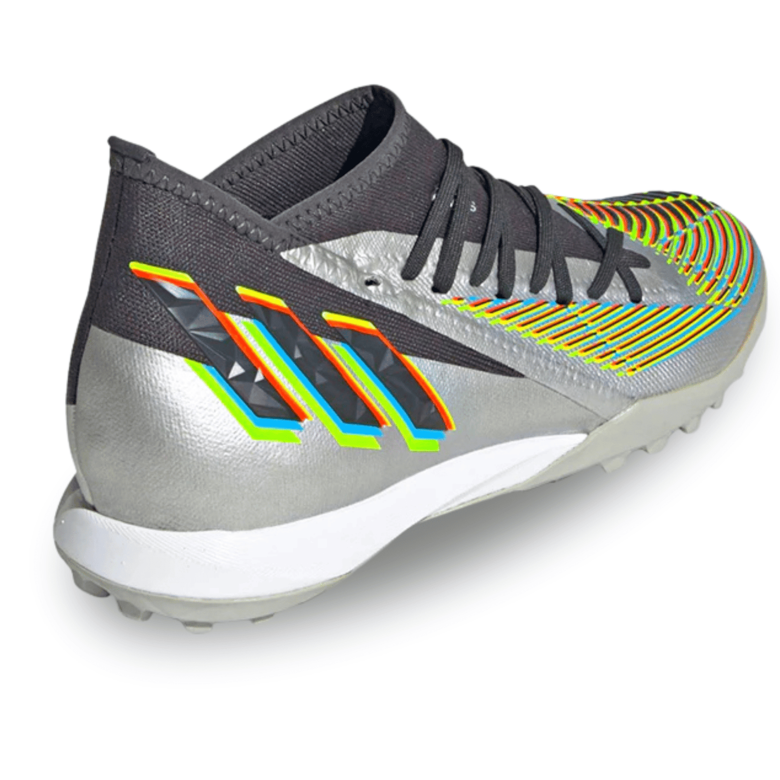 adidas Predator Edge.3 Turf Soccer Shoes (Metallic Silver/Black) | SoccerWearhouse