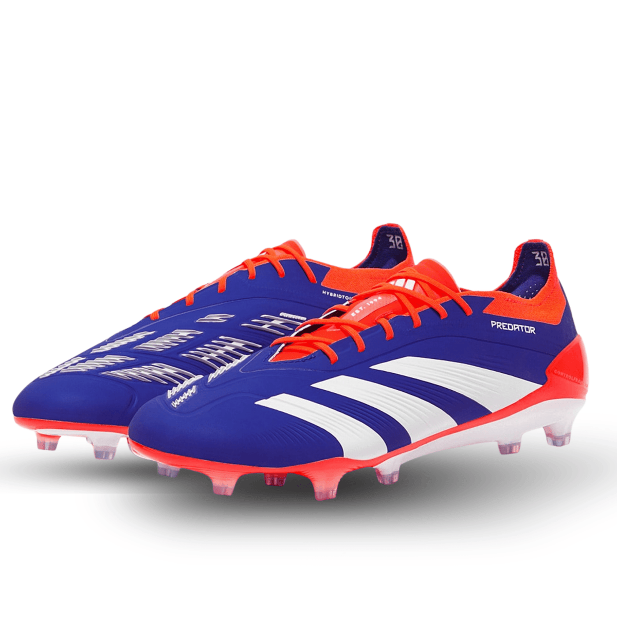 adidas Predator Elite FG Soccer Cleats (Lucid Blue/White/Solar Red) | SoccerWearhouse