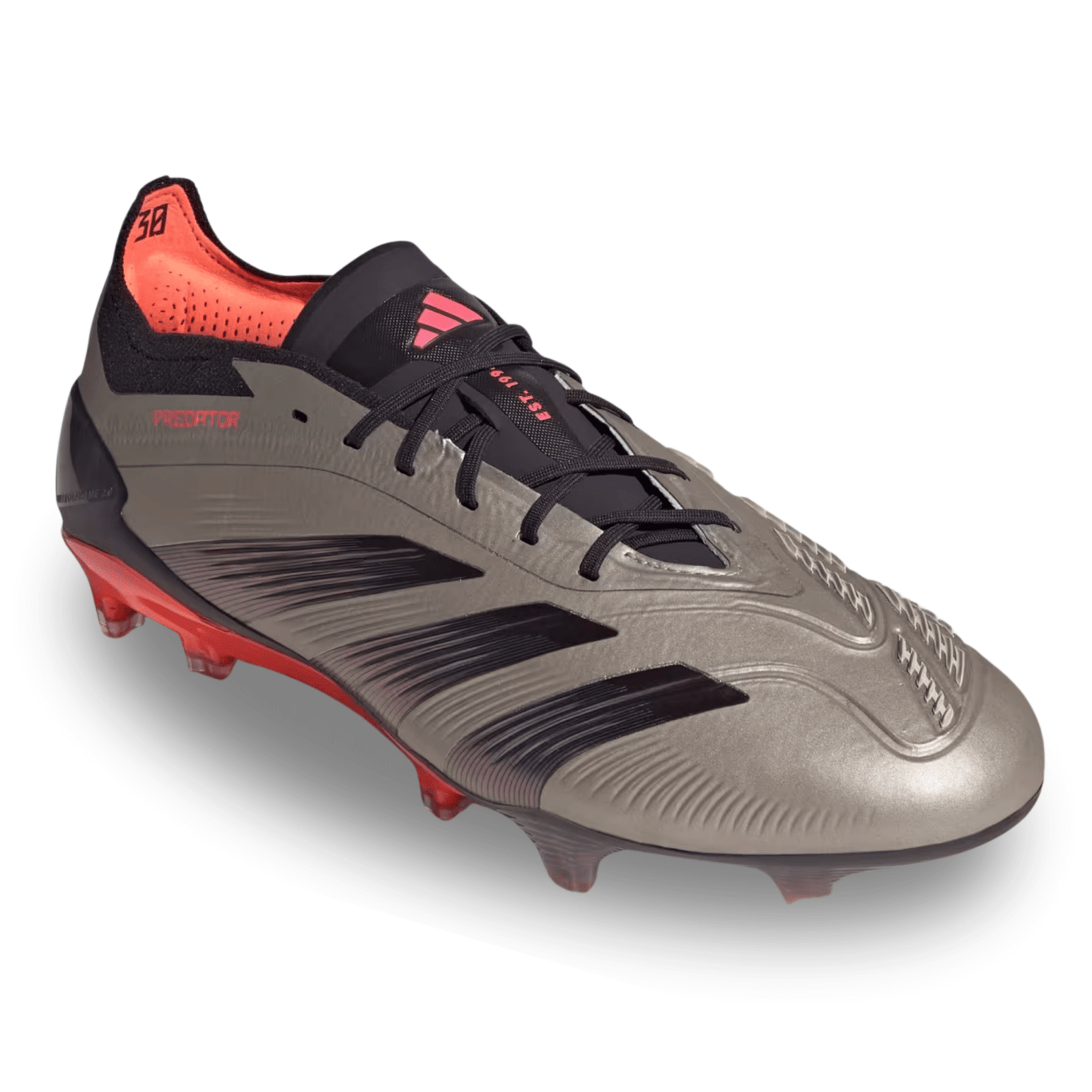 adidas Predator Elite FG Soccer Cleats (Platinum/Black/Carbon) | SoccerWearhouse