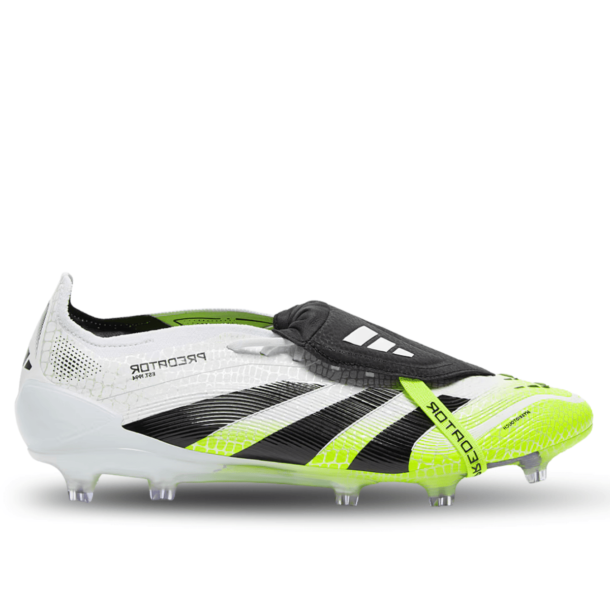 adidas Predator Elite Firm Ground Soccer Cleats (White/Black/Lucid Lemon) | SoccerWearhouse