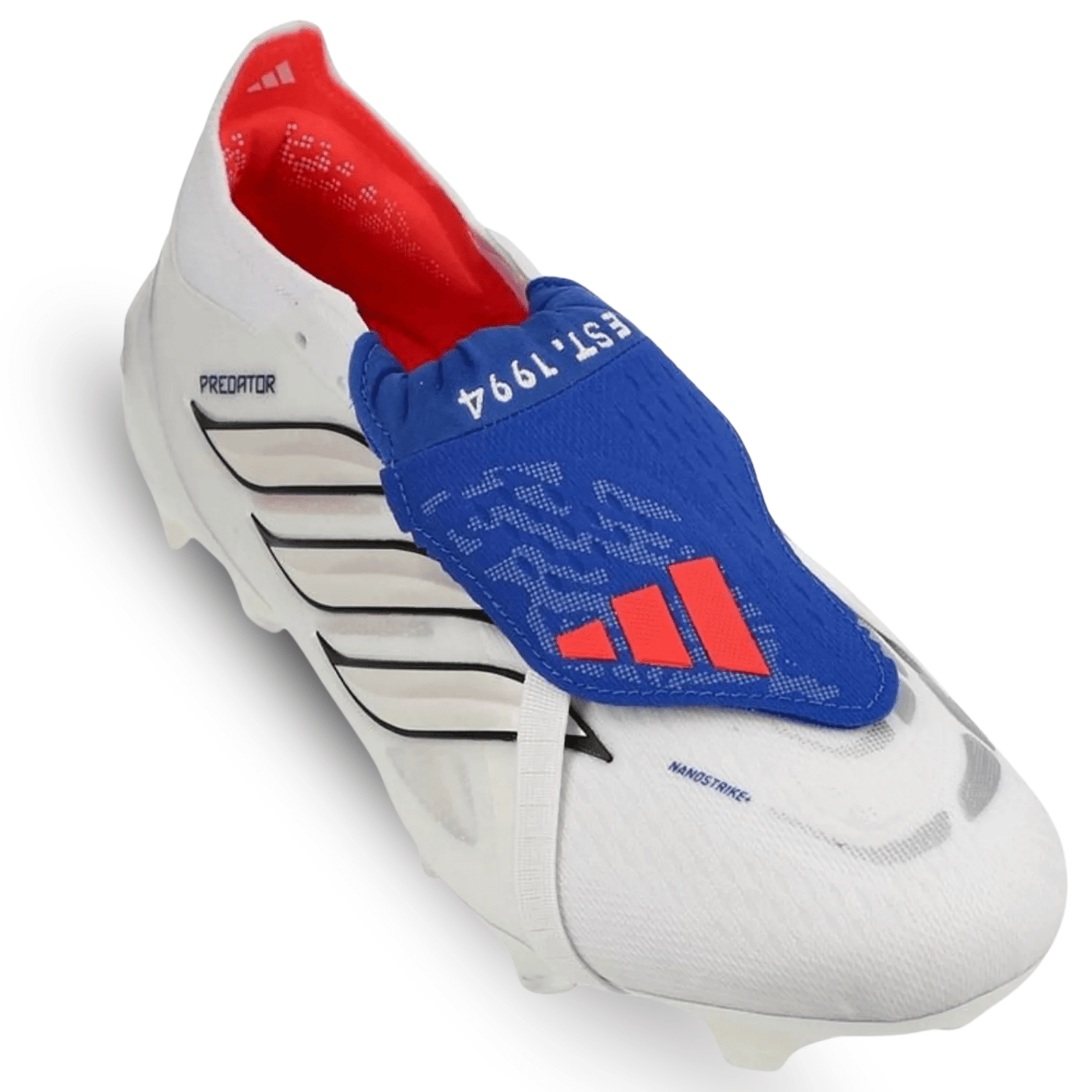 adidas Predator Elite FT Firm Ground Soccer Cleats (White/Zero Metallic/Royal Blue) | SoccerWearhouse
