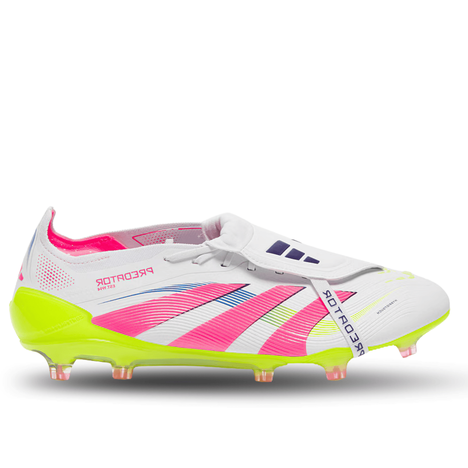 adidas Predator Elite FT Fold - over Tongue Firm Ground Soccer Cleats (White/Lucid Pink/Lucid Lemon) | SoccerWearhouse