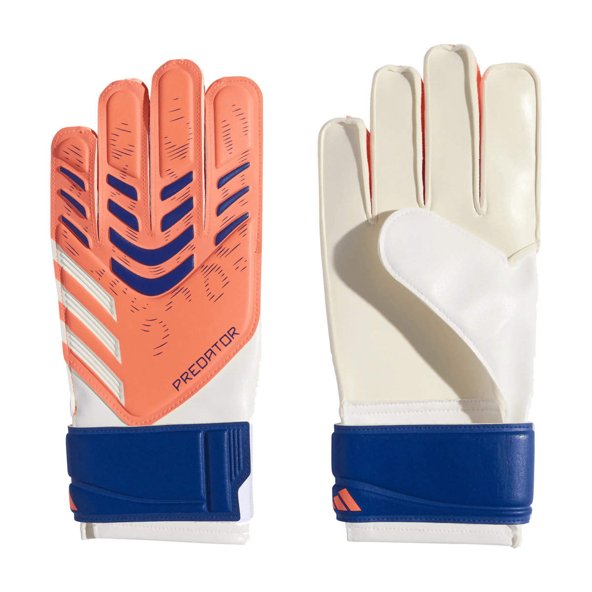 adidas Predator Junior Goalkeeper Training Gloves (Orange/White/Blue) | SoccerWearhouse