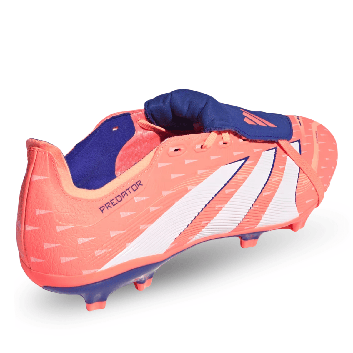 adidas Predator League Fold - Over Tongue FG/MG Soccer Cleats (Coral/White/Orange) | SoccerWearhouse
