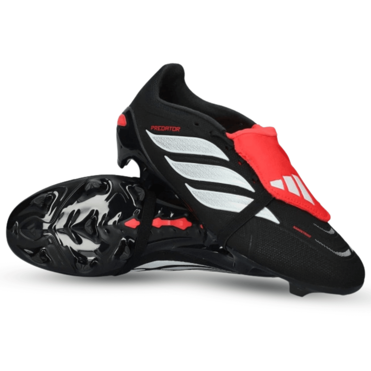 adidas Predator League FT Firm Ground Soccer Cleats (Black/White/Lucid Red) | SoccerWearhouse