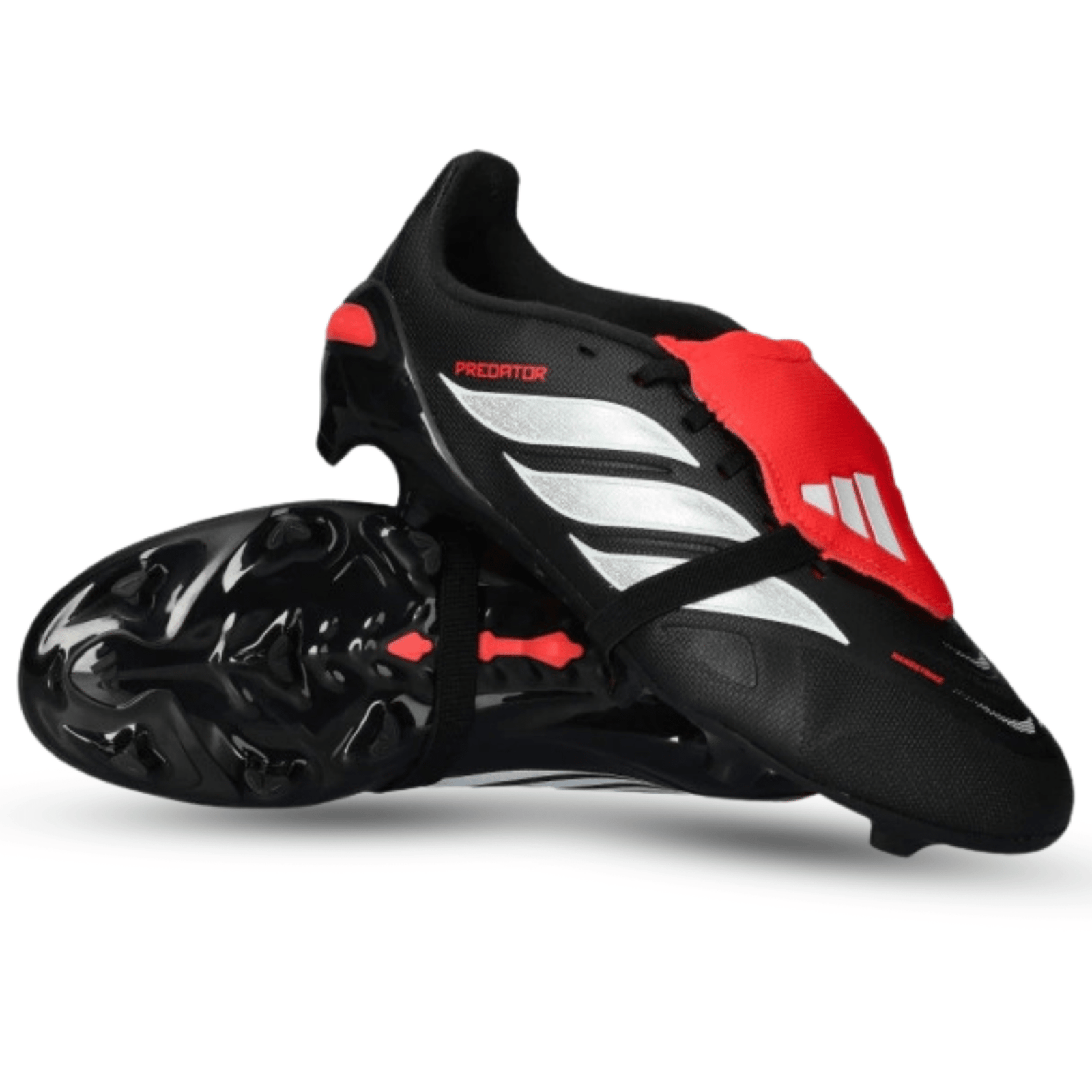 adidas Predator League FT Firm Ground Soccer Cleats (Black/White/Lucid Red) | SoccerWearhouse