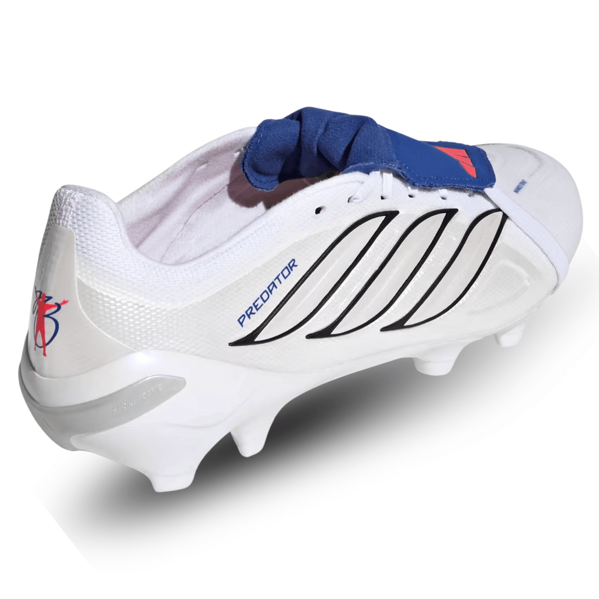adidas Predator League FT Firm Ground Soccer Cleats (White/Zero Metallic/Royal Blue) | SoccerWearhouse