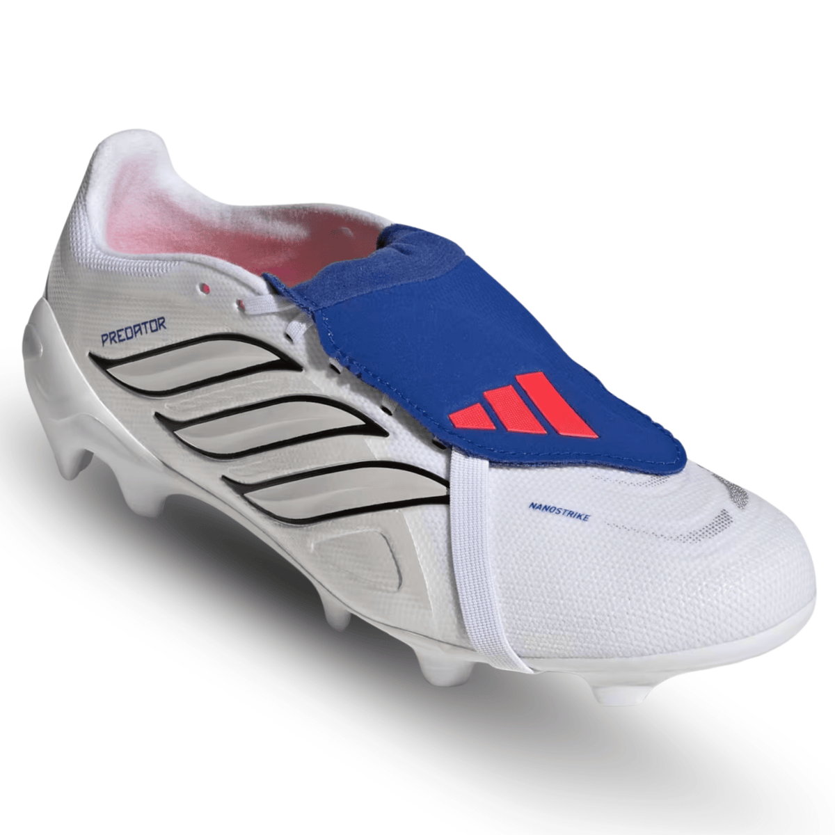 adidas Predator League FT Firm Ground Soccer Cleats (White/Zero Metallic/Royal Blue) | SoccerWearhouse
