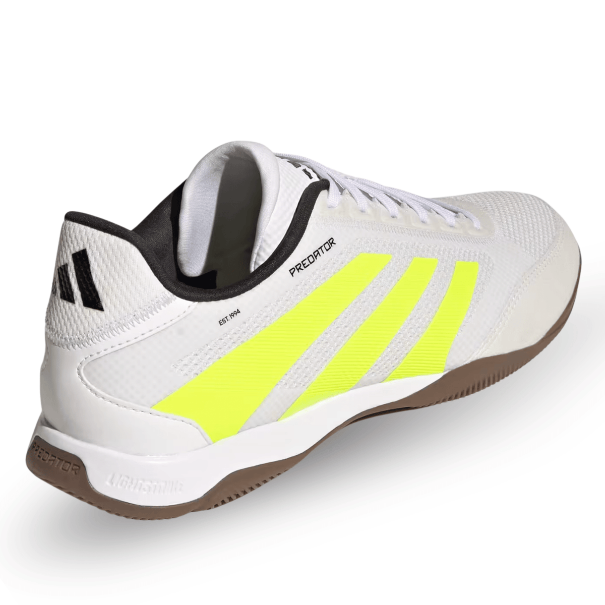 adidas Predator League Indoor Soccer Shoes (White/Lucid Lemon/Black) | SoccerWearhouse