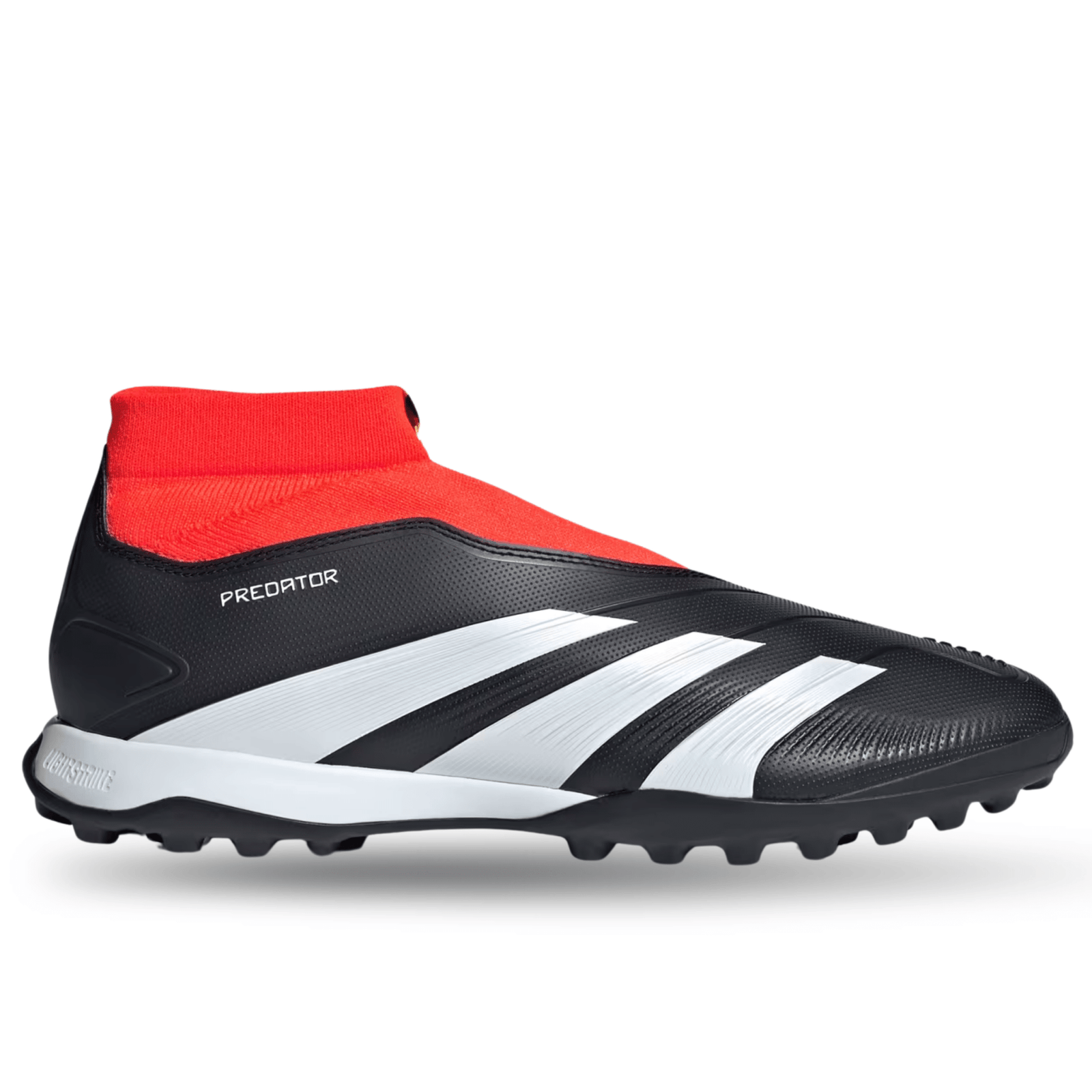 adidas Predator League Laceless TF Turf Soccer Shoes (Core Black/White/Solar Red) | SoccerWearhouse