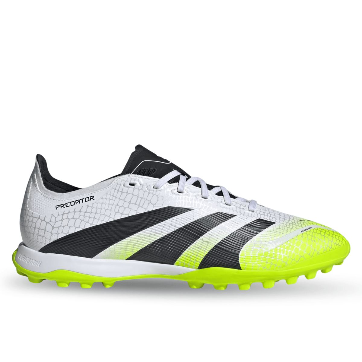adidas Predator League Turf Soccer Shoes (White/Black/Lucid Lemon) | SoccerWearhouse