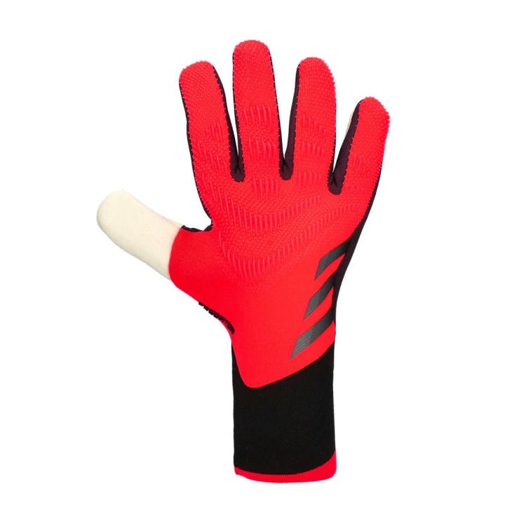 adidas Predator Pro Fingersave Goalkeeper Gloves (Turbo/Aura Black) | SoccerWearhouse