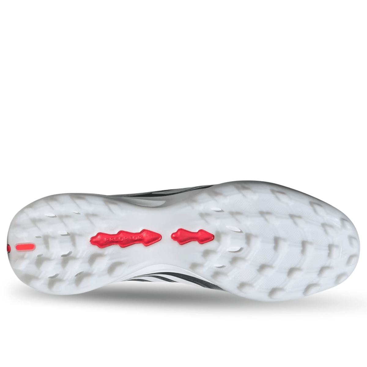 adidas Predator Pro Fold Tongue Turf FT TF Soccer Shoes (Iron Metallic/Zero Metallic/Lucid Red) | SoccerWearhouse