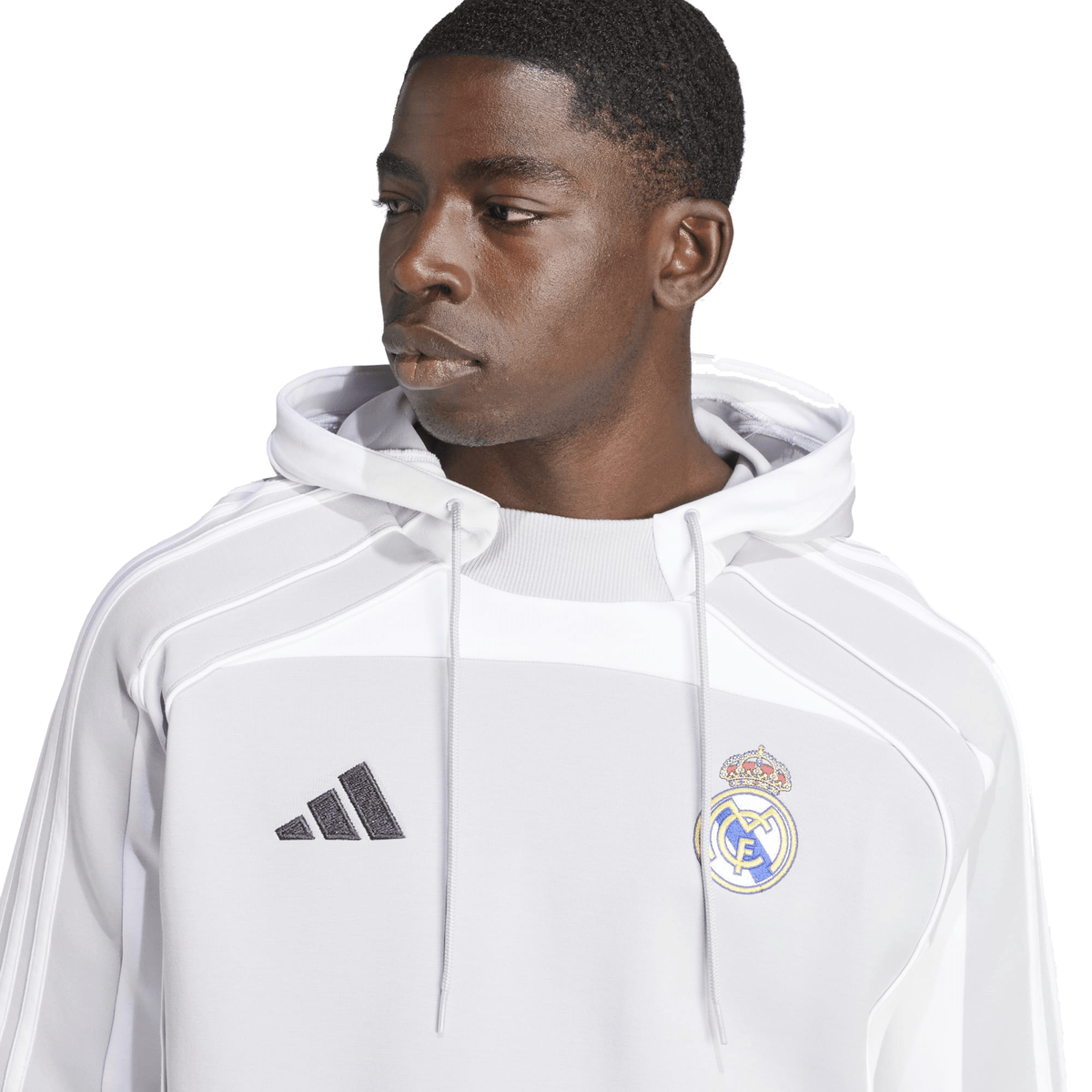 adidas Real Madrid 25/26 UBP Travel Hoodie (Light Solid Grey/White) | SoccerWearhouse