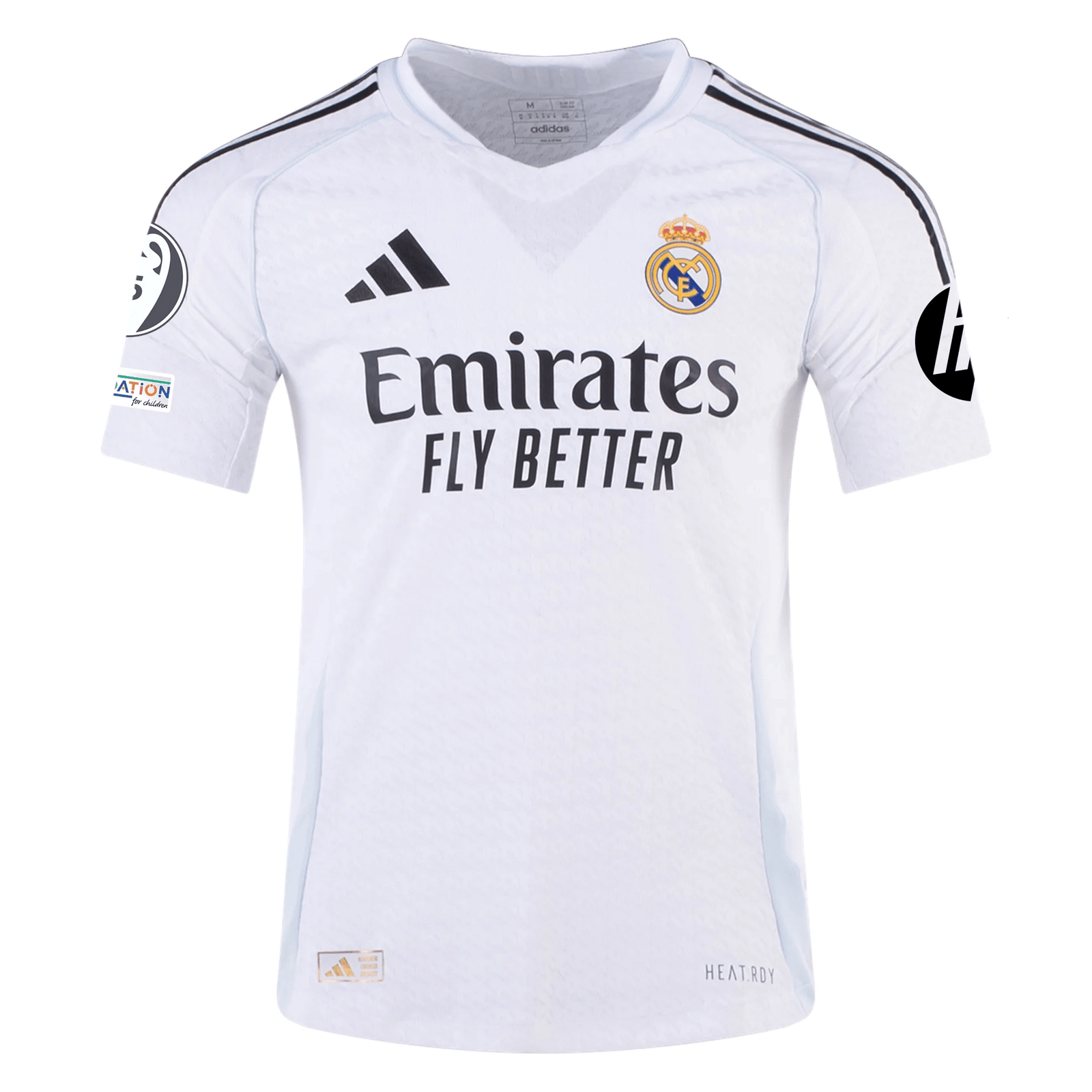 adidas Real Madrid Authentic Luka Modric Home Jersey w/ Champions League Patches 24/25 (White/Black) | SoccerWearhouse