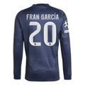 adidas Real Madrid Fran Garcia Long Sleeve Away Jersey w/ Champions League Patches 25/26 (Legend Ink)