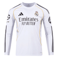 adidas Real Madrid Long Sleeve Home Jersey w/ Champions League Patches 25/26 (White)