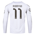 adidas Real Madrid Rodrygo Long Sleeve Home Jersey w/ Intercontinental + Champions League Patches 25/26 (White)