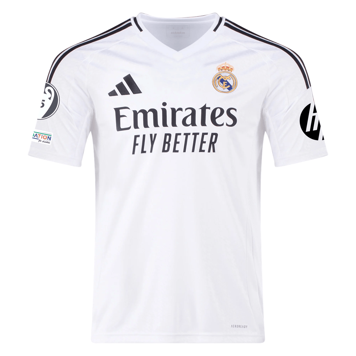 adidas Real Madrid Tchouameni Home Jersey 24/25 w/ Champions League Patches (White/Black) | SoccerWearhouse