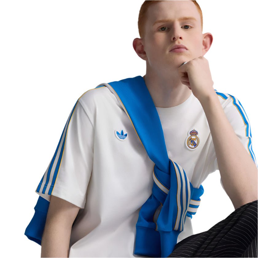 adidas Real Madrid Terrace Icon T-Shirt (White/Blue) | SoccerWearhouse