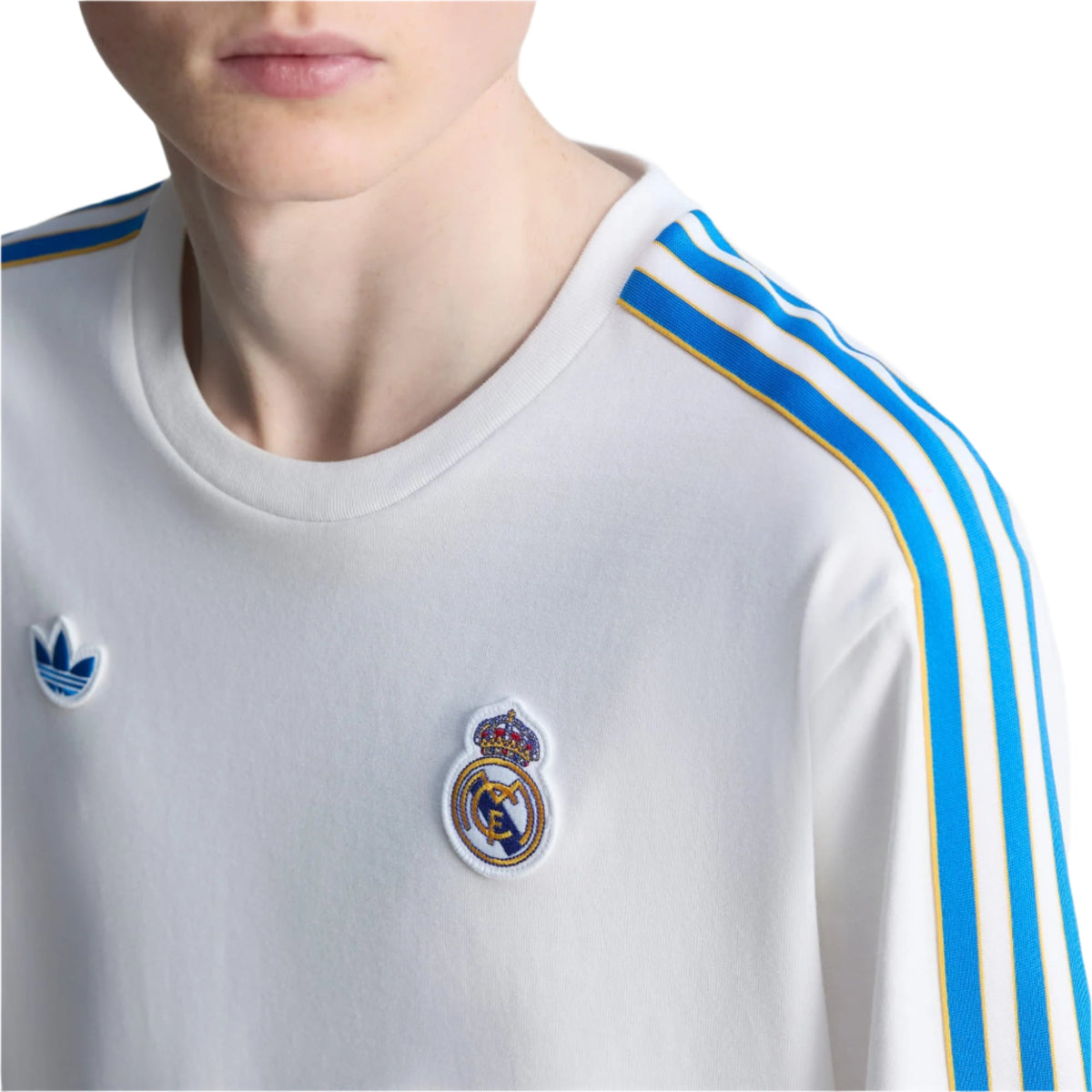 adidas Real Madrid Terrace Icon T-Shirt (White/Blue) | SoccerWearhouse