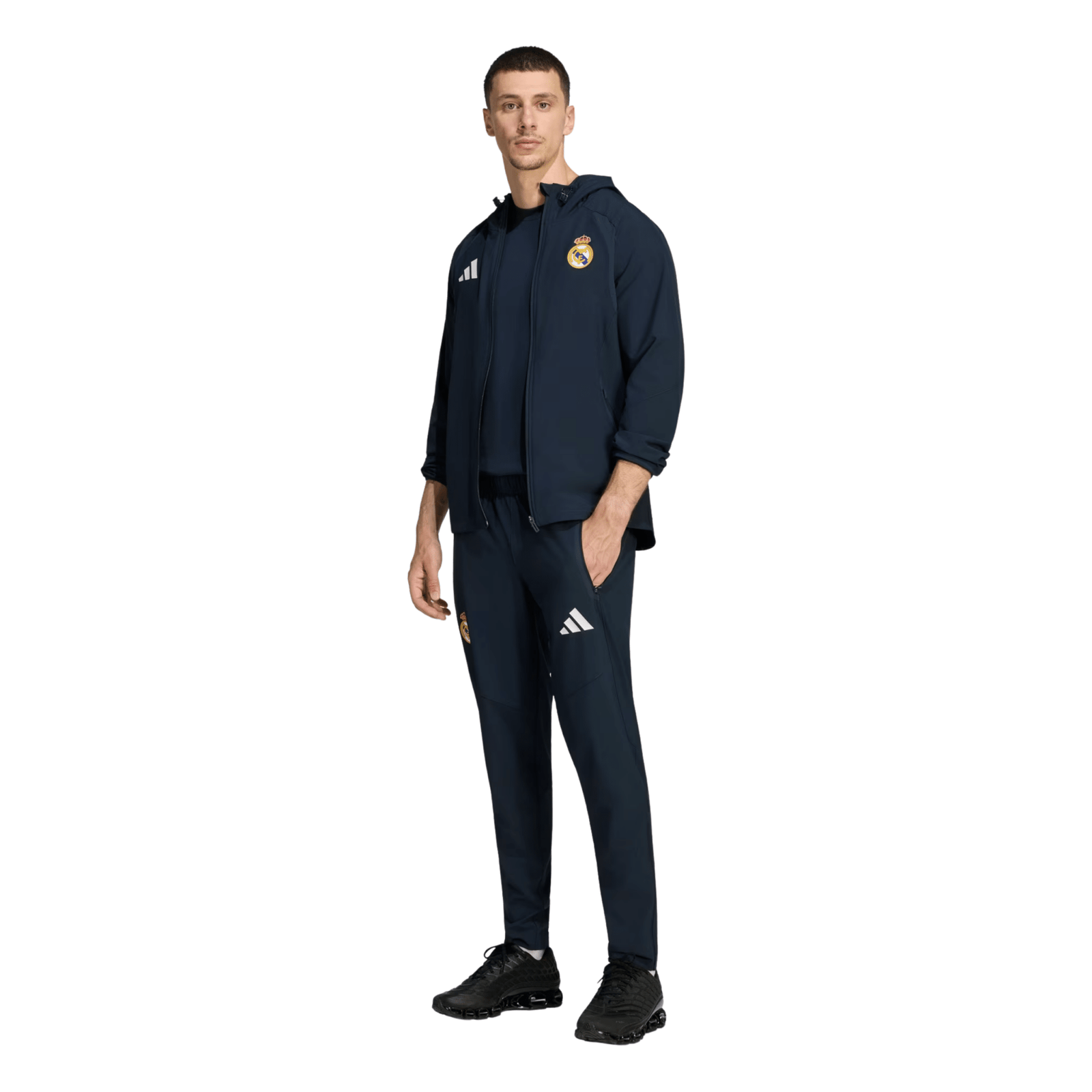 adidas Real Madrid Tiro Travel Full-Zip Windbreaker Jacket 26/27 (Navy) | SoccerWearhouse