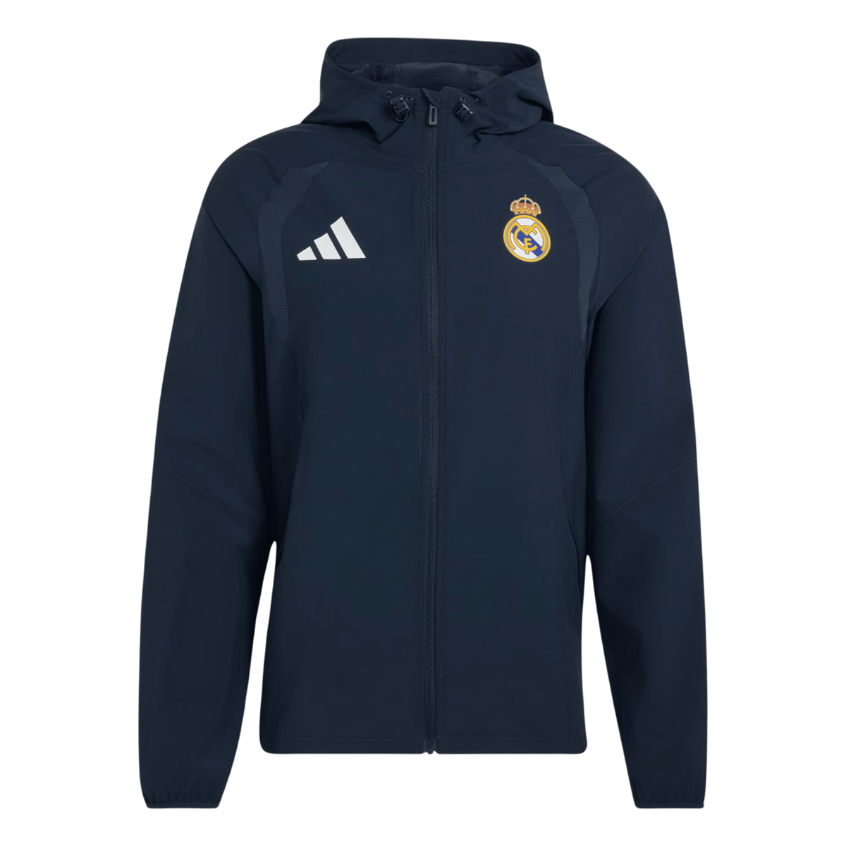 adidas Real Madrid Tiro Travel Full-Zip Windbreaker Jacket 26/27 (Navy) | SoccerWearhouse