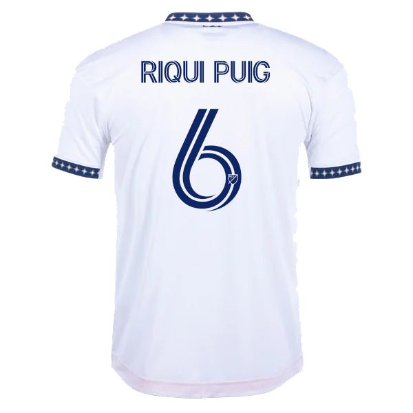 adidas Riqui Puig LA Galaxy Home Jersey 22/23 w/ Rose Bowl Game Emblem (White/Navy) | SoccerWearhouse