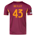 adidas Roma Authentic Wesley França Home Jersey w/ Europa League Patches 25/26 (Burgundy)