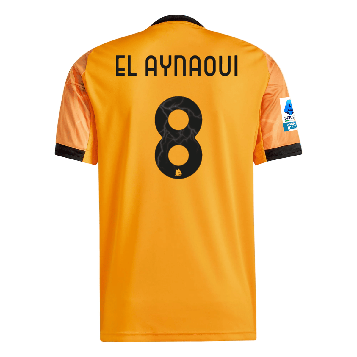 adidas Roma El Aynaoui Away Jersey w/ Serie A Patch 25/26 (Orange/Black) | SoccerWearhouse