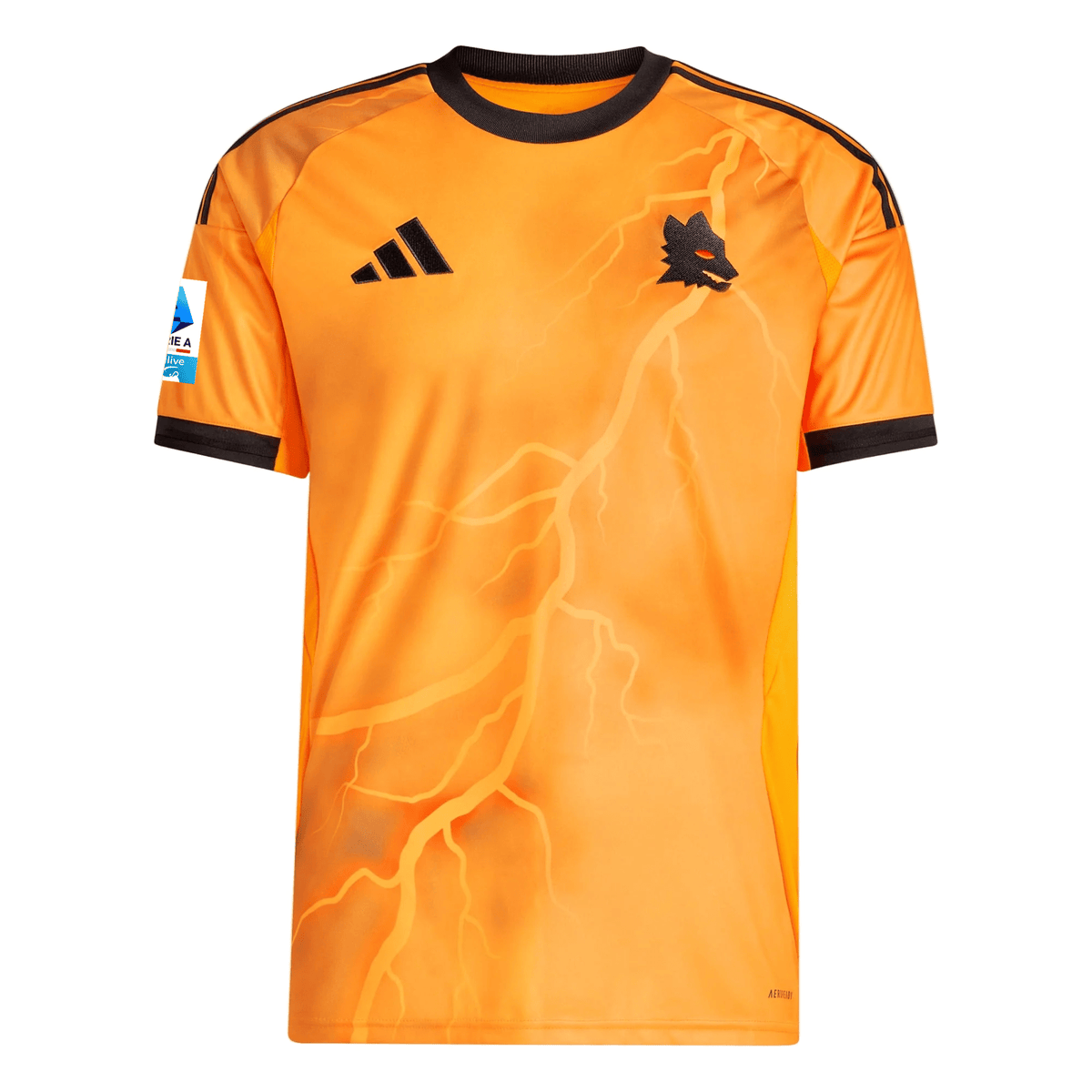 adidas Roma Evan Ferguson Away Jersey w/ Serie A Patch 25/26 (Orange/Black) | SoccerWearhouse