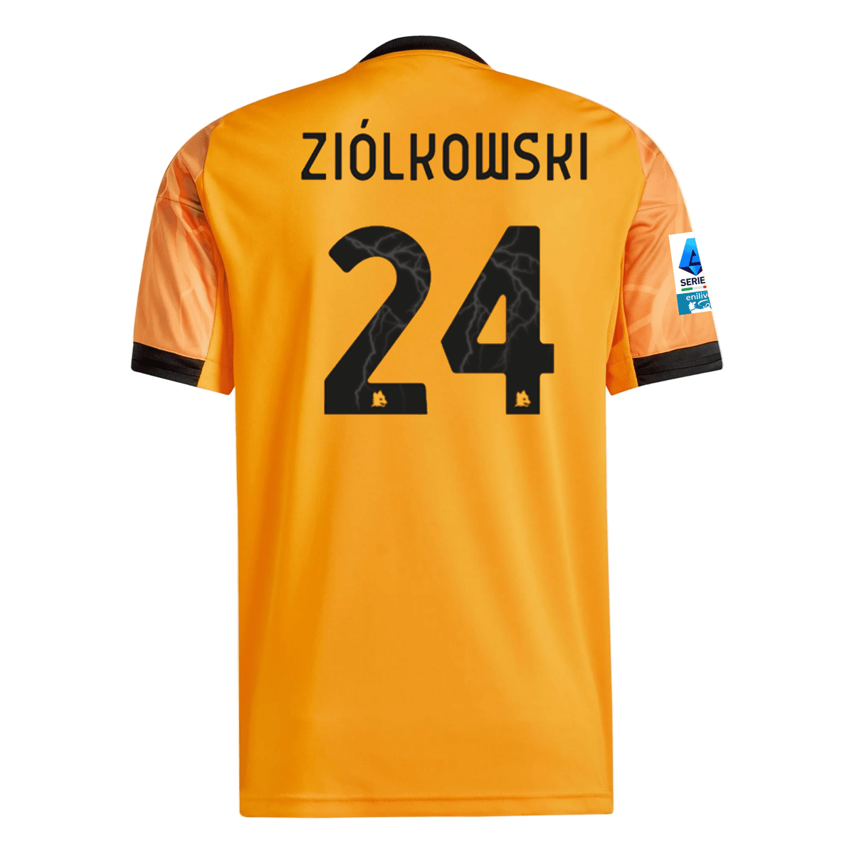 adidas Roma Jan Ziółkowski Away Jersey w/ Serie A Patch 25/26 (Orange/Black) | SoccerWearhouse