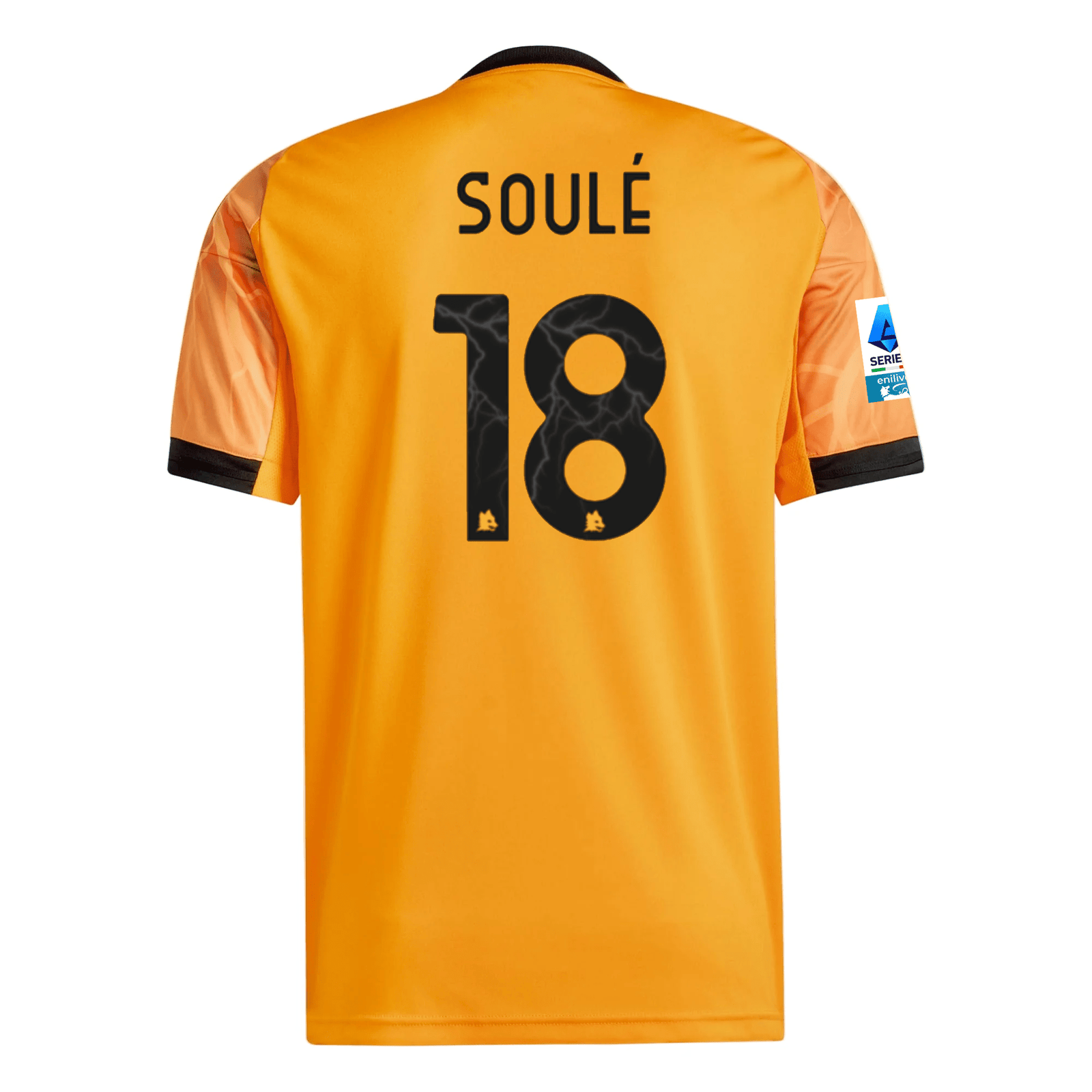 adidas Roma Matías Soulé Away Jersey w/ Serie A Patch 25/26 (Orange/Black) | SoccerWearhouse