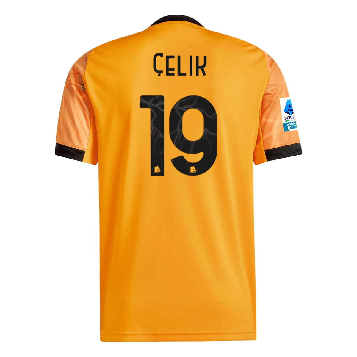 adidas Roma Mehmet Zeki Çelik Away Jersey w/ Serie A Patch 25/26 (Orange/Black) | SoccerWearhouse