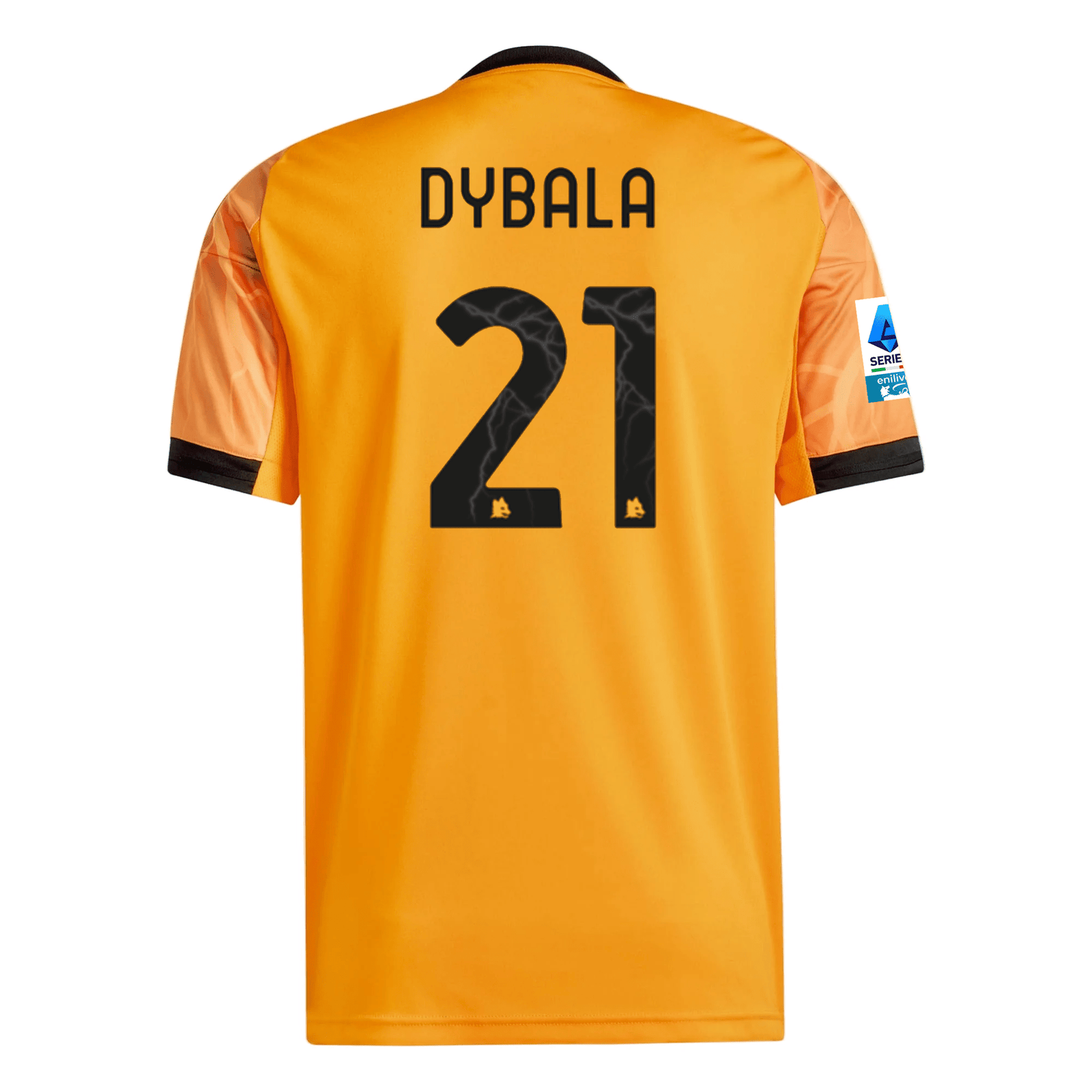 adidas Roma Paulo Dybala Away Jersey w/ Serie A Patch 25/26 (Orange/Black) | SoccerWearhouse