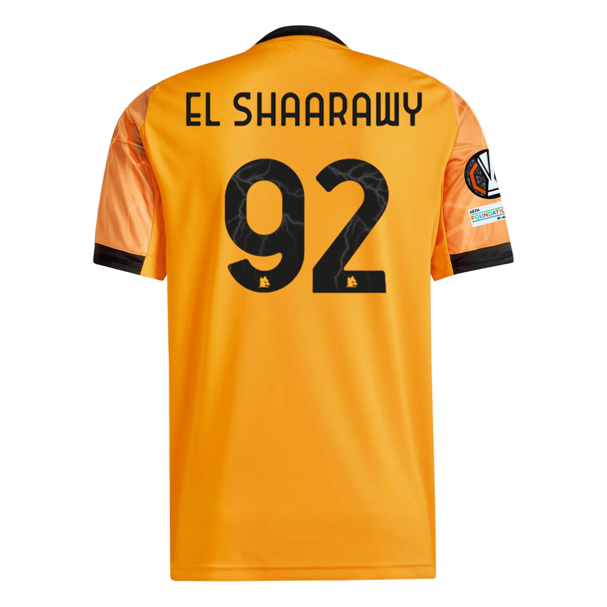 adidas Roma Stephen El Shaarawy Away Jersey w/ Europa League Patches 25/26 (Orange/Black) | SoccerWearhouse