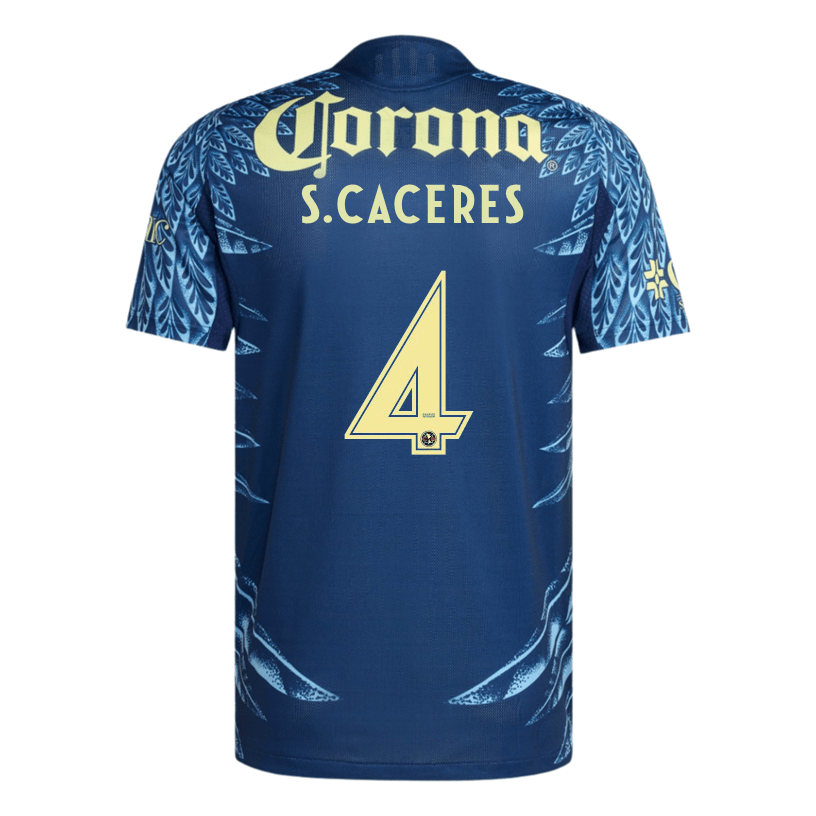 adidas S. Caceres Men's Club América 25/26 Authentic Away Jersey (Blue) | SoccerWearhouse
