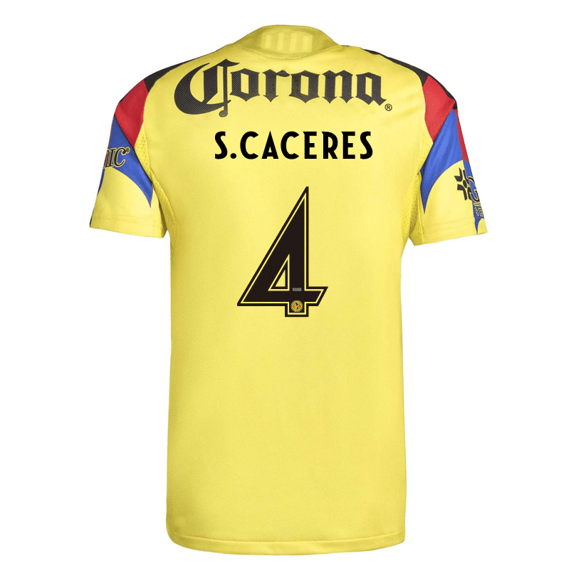 adidas S. Caceres Men's Club America 25/26 Authentic Home Jersey (Yellow) | SoccerWearhouse