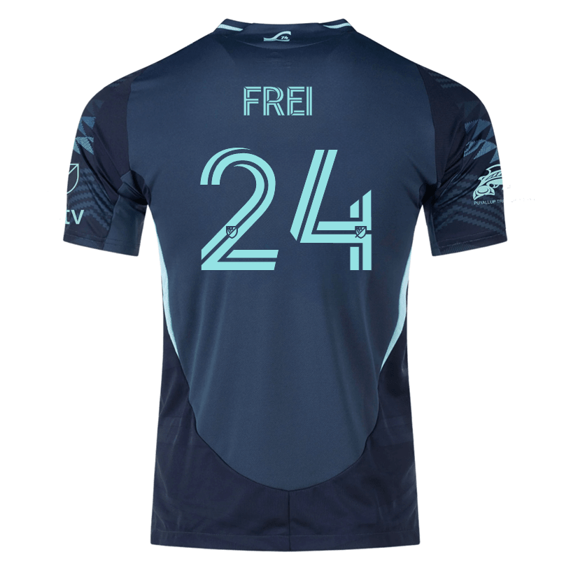 adidas S. Frei Seattle Sounders Authentic Away Jersey 25/26 w/ MLS Patches & Sponsor (Aura Ink) | SoccerWearhouse