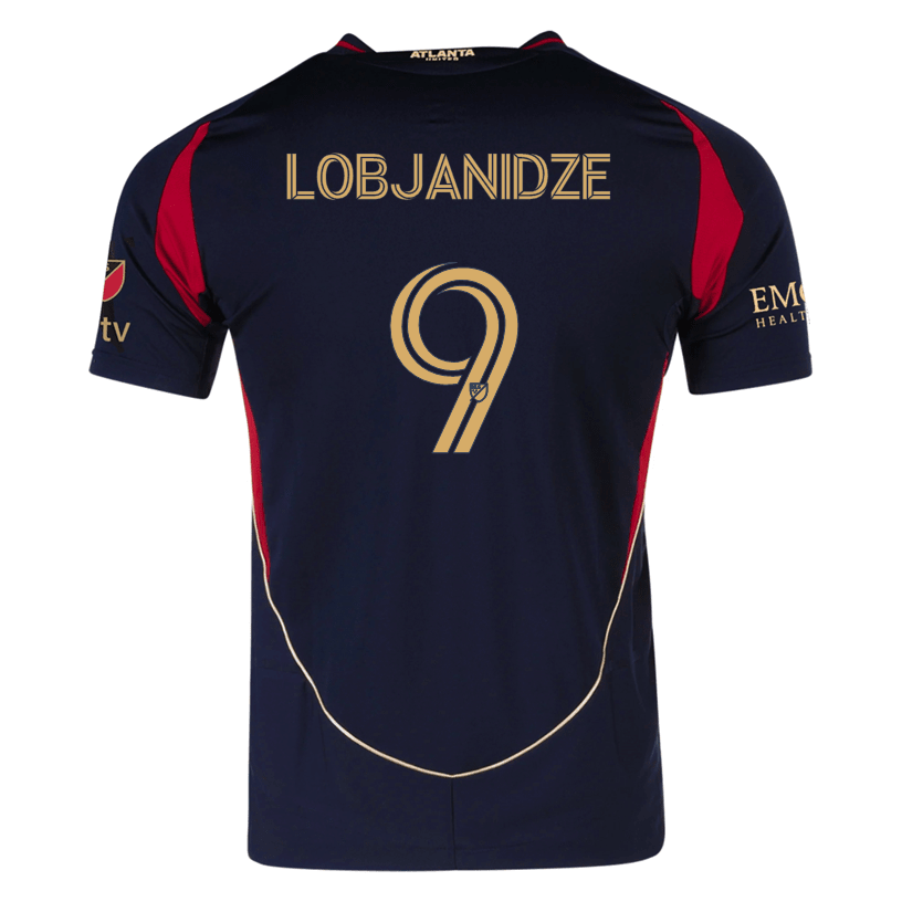 adidas Saba Lobjanidze Atlanta United Authentic Home Jersey w/ MLS Patches 25/26 (Red/Black) | SoccerWearhouse