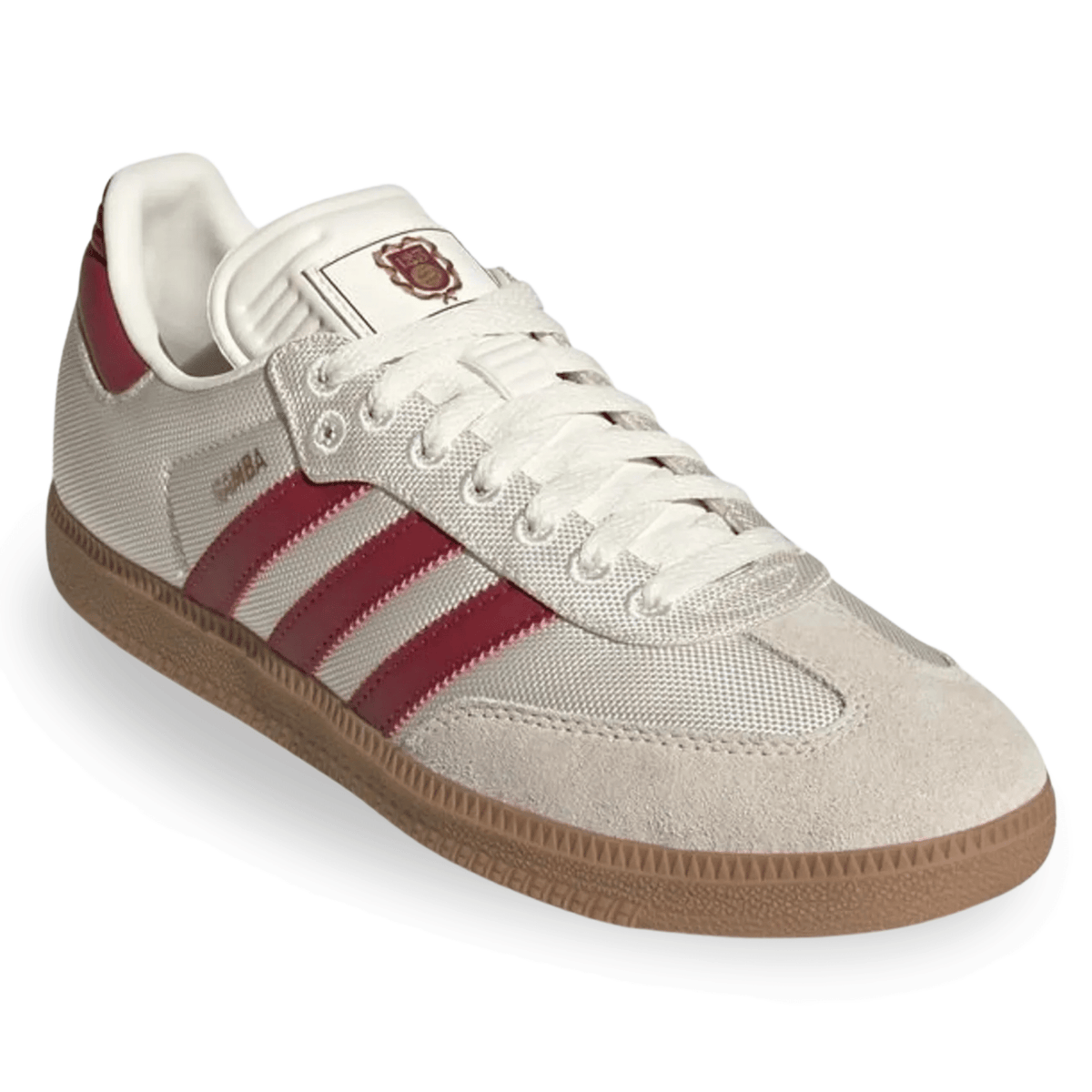 adidas Samba Bayern Munich Indoor Shoes (Off White/Maroon/Gold Metallic) | SoccerWearhouse