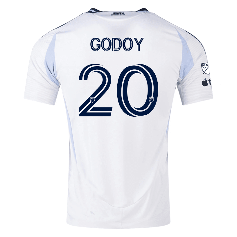 adidas San Diego FC Authentic Aníbal Godoy Away Jersey 25/26 w/ MLS &amp; Apple Patch (White) | SoccerWearhouse
