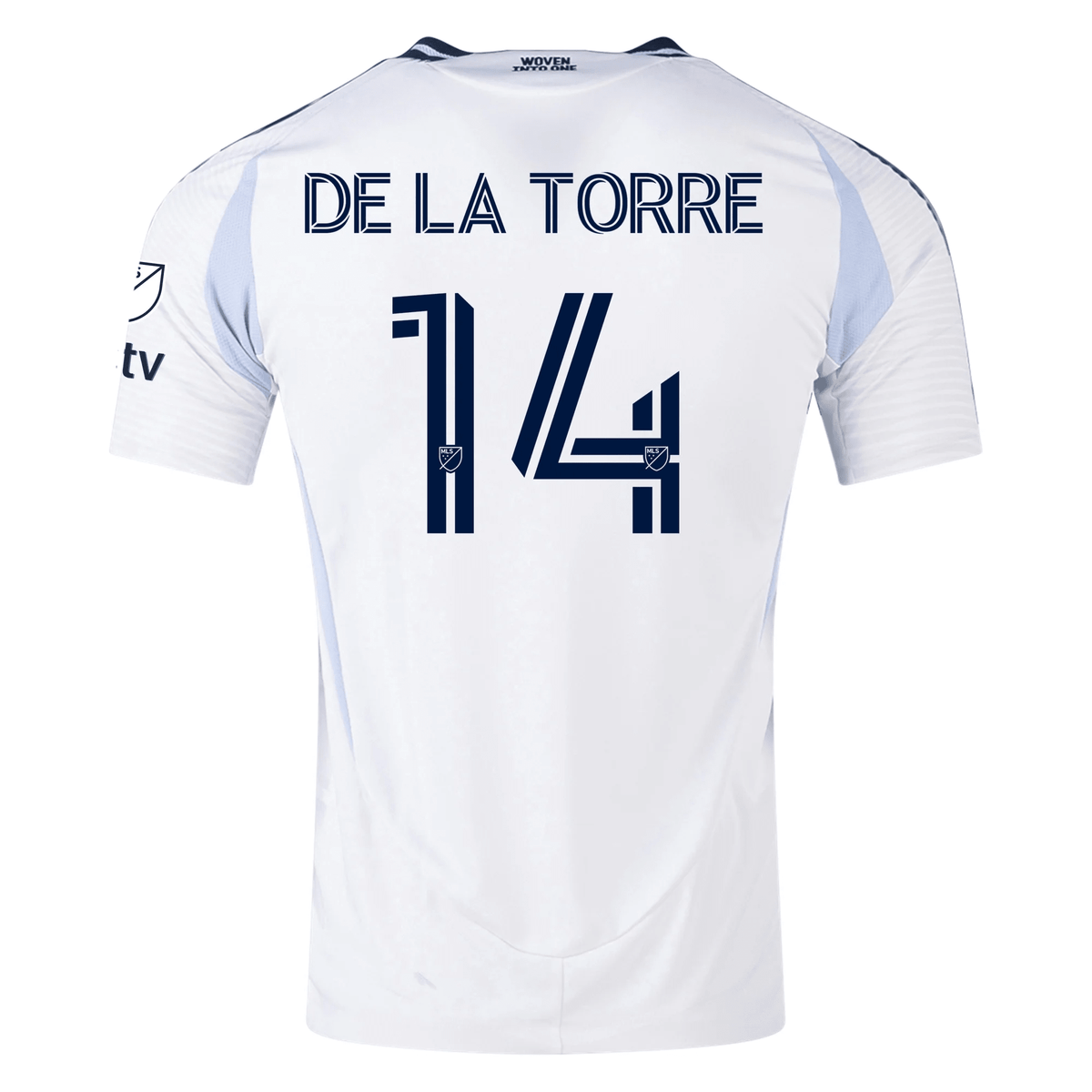 adidas San Diego FC Authentic Luca de la Torre Away Jersey 25/26 w/ MLS &amp; Apple Patch (White) | SoccerWearhouse