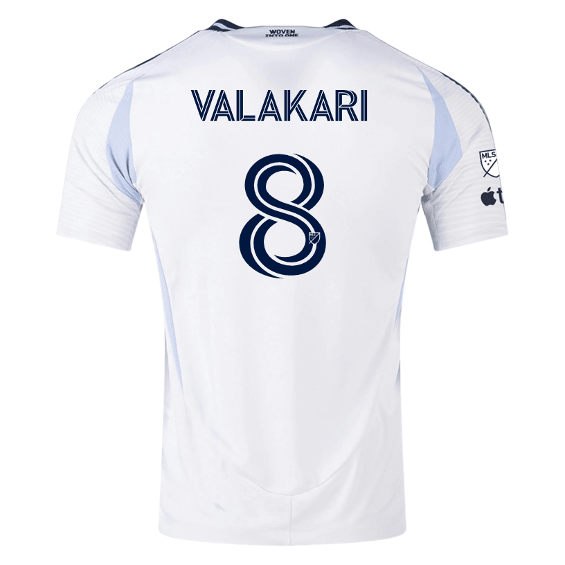 adidas San Diego FC Authentic Onni Valakari Away Jersey 25/26 w/ MLS &amp; Apple Patch (White) | SoccerWearhouse