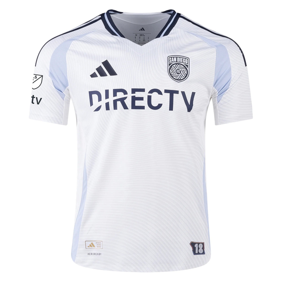 adidas San Diego FC Authentic Tomás Ángel Away Jersey 25/26 w/ MLS &amp; Apple Patch (White) | SoccerWearhouse