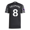 adidas Tielemans Men's Aston Villa 25/26 Away Jersey w/ EPL + NRFR Patches (Black/Global Blue)