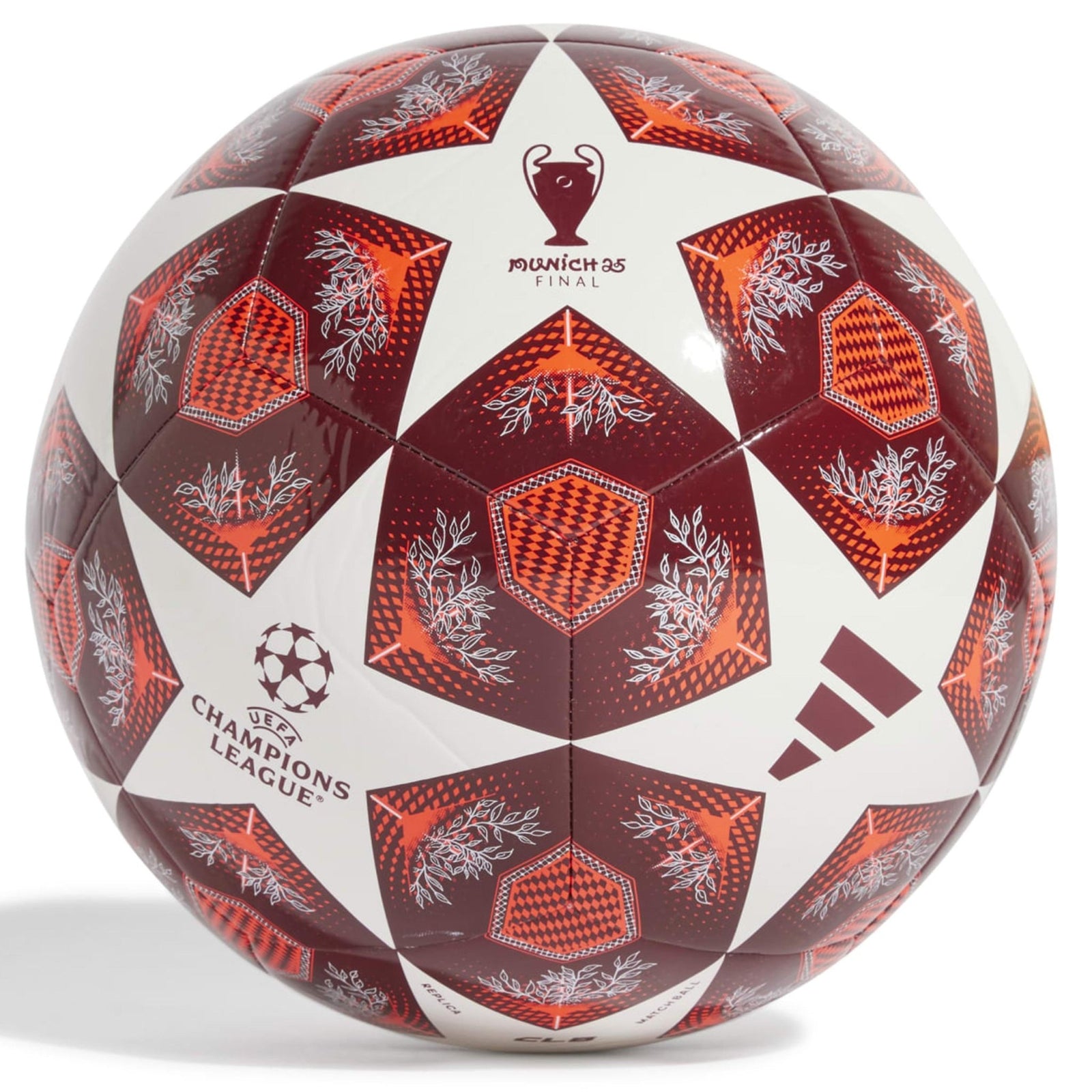 Adidas UCL 24/25 Club Knockout Phase Soccer Ball (White/Solar Red/Collegiate Burgundy) | SoccerWearhouse