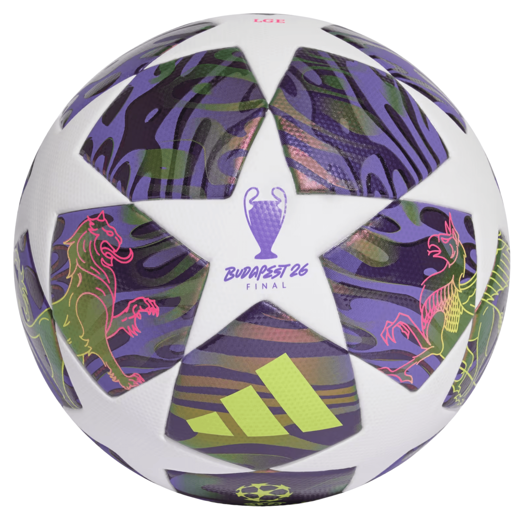 adidas UCL 25/26 League Top Final Soccer Ball (Dark Purple/White/Solar Yellow)