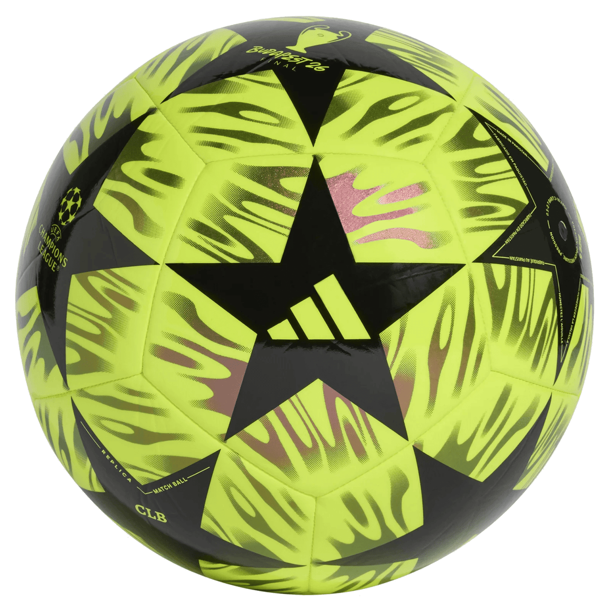 adidas UCL Club Final Ball 25/26 (Solar Yellow/Black) | SoccerWearhouse